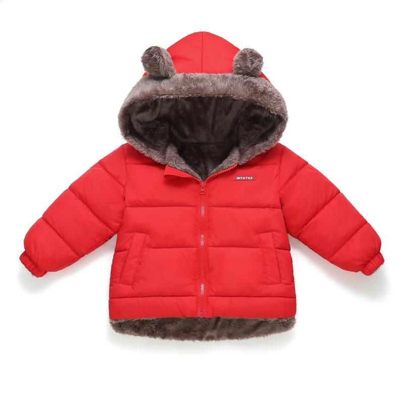 Осенне-зимняя детская куртка из хлопка для мальчиков и девочек маленького и среднего размера, теплая куртка из хлопка с бархатом