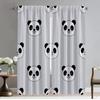 Cute Panda Pattern Home Interior Curtains for Living Room Anti-mosquito Curtains 2 Pieces Partition Window Curtain Kitchen Child