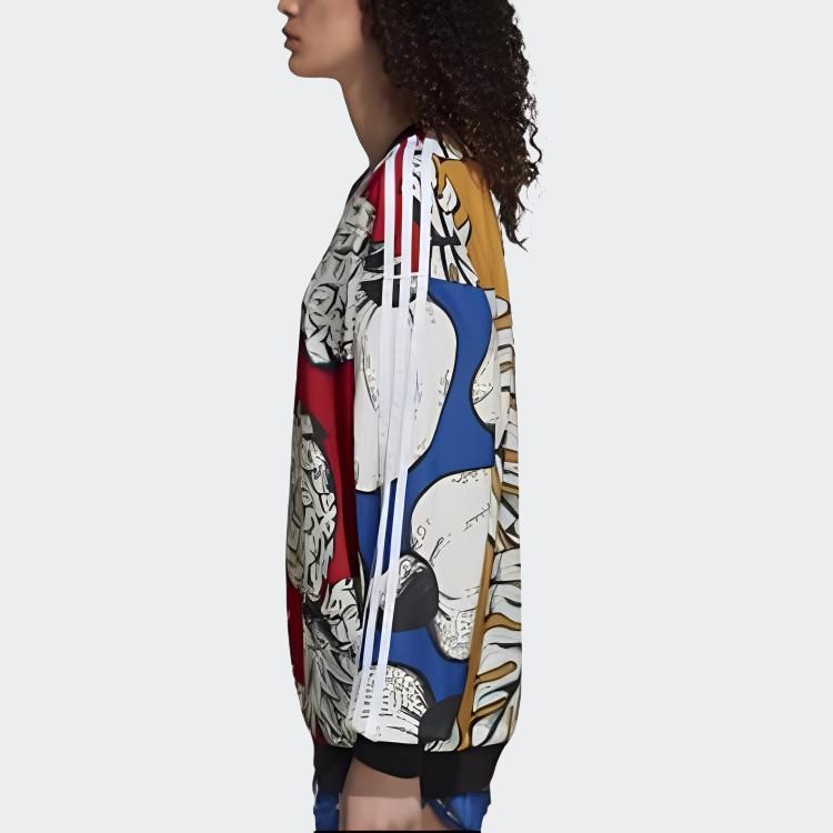 Adidas Originals Farm Компания Мягкий В рубчик Свободного Кроя Толстовка Женская Толстовка Яркая DH3054