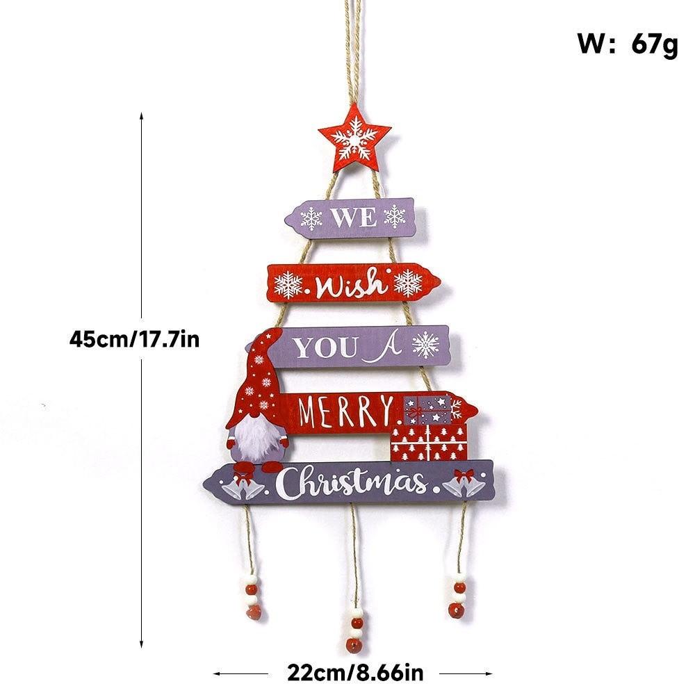 Wooden Xmas Tree Ornament Christmas Wall Ornament 2025 New Hanging Pendant Home Decor