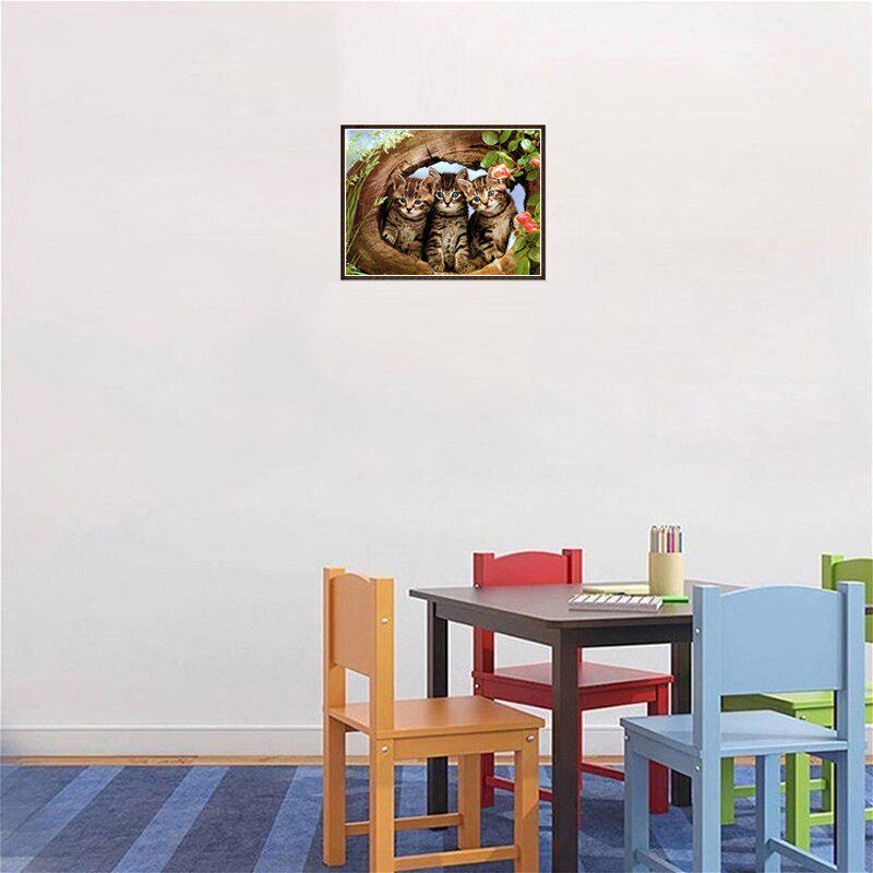 5D Алмазная картина Кошка Полная круглая дрель DIY Алмазная вышивка крестиком