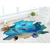 3D Море Подводный Мир Рыба Черепаха Наклейки На Стену Комнаты Стены Наклейки На Пол
