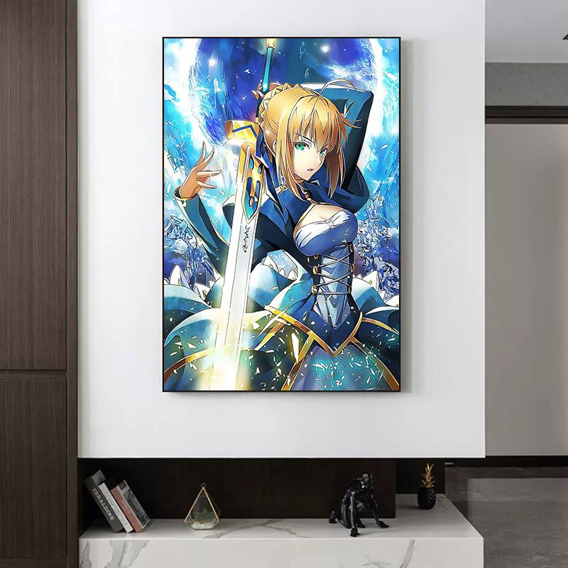 Fate Stay Night Япония аниме постер с фильмами Kawaii Холст Картина Настенная картина для детей Гостиная Украшение дома