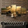 Road Sunset Field Country Life 5 Piece Wall Art Canvas Print HD Print Poster Paintings Painting Living Room Home Decor Pictures