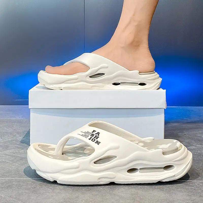 Пляжная мужская обувь Шиацу Платформа Шлепанцы Вьетнамки Y2k Веселая ПВХ Низкая цена Резиновая Дизайнерская Роскошная Обувь 2025 Ева Мужские тапочки