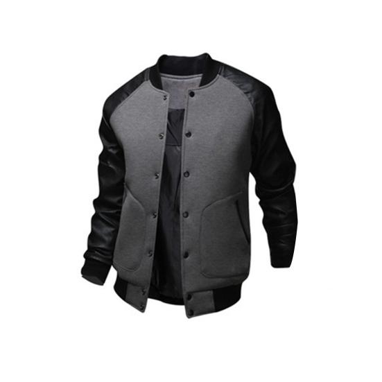 Осенняя мужская университетская куртка с длинным рукавом реглан в цветных блоках, на пуговицах, с карманами, пальто