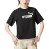 Puma Американский ретро-буквенный логотип с принтом, круглый вырез, свитер, короткий рукав, футболка, женская, черная 676682-01