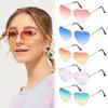 Women UV 400 Outdoor Goggles Gradient Metal Frame Sun Glasses Heart Shaped Sunglasses