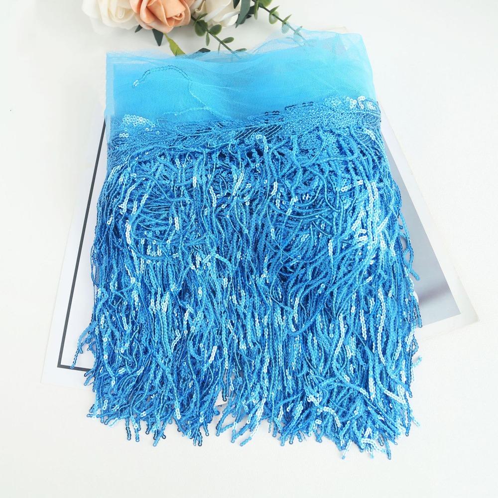 10 Yards 20cm Width Sequin Tassel Fringe DIY Accessories Decorative Trimmings  Dress Trimming