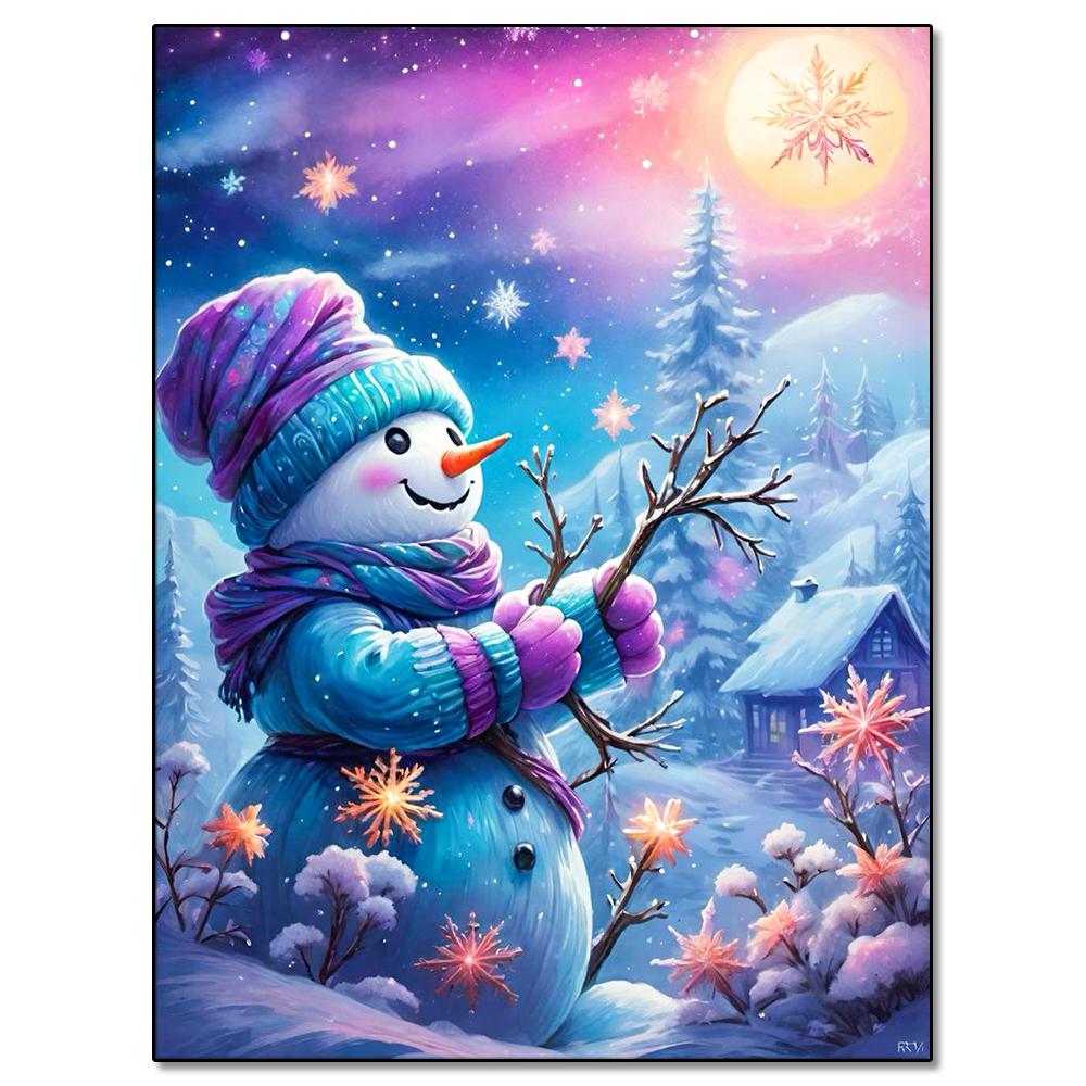 Алмазная живопись Снеговик Зимний снежный пейзаж Алмазная мозаика Вышивка Полная квадратная/круглая 2024 Новая серия Сделай сам для дома