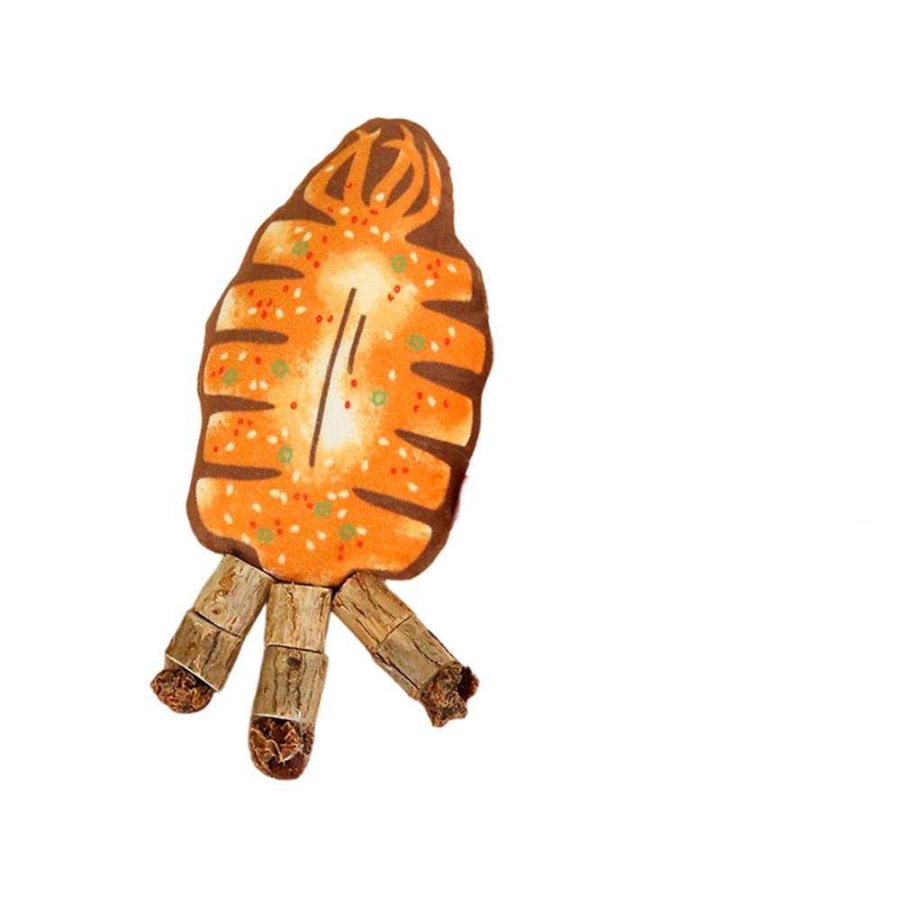 Cattoy Рыбные кости из дерева и горца, Реалистичная рыба для стачивания зубов, Саморазвлекающая игрушка, Жареная рыба.