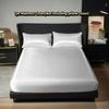 Solid Color Mattress Cover Satin Silk Mattress Pad Bed Cover Bedspread  Bedroom