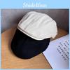 Elegant Retro English Beret With Short Brim And Solid Color Design Outings For