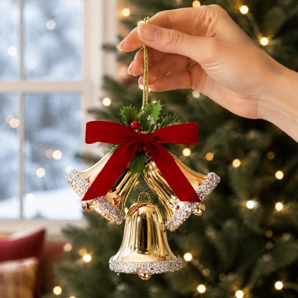 Plastic Christmas Bell Pendant DIY Christmas Tree Bell Decoration Fireplace Decor