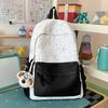 Schoolbag milky white fresh floral cute bear patchwork student backpack for students and healing style gentle bestie travel mini backpack