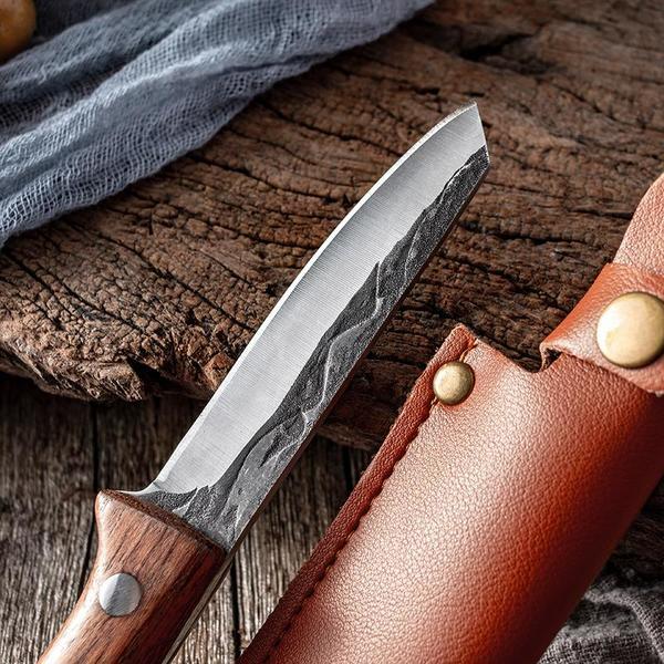 Stainless Steel Meat Cleaver Forged Boning Knife Butcher Knife Chef Knife with Sheath