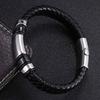 Модный браслет с подвесками из плетеной веревки, черный кожаный браслет для мужчин, ювелирные изделия, аксессуары