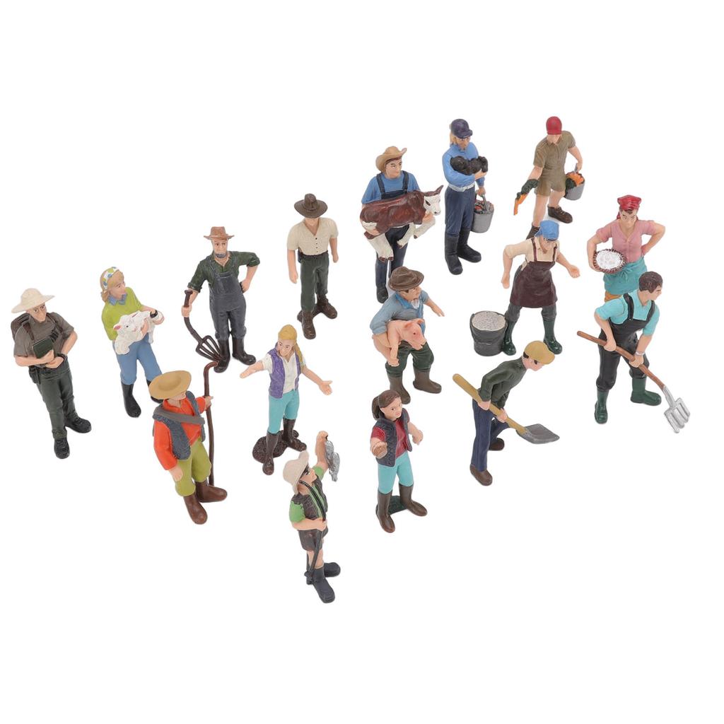 16 шт. Модель фермерского персонажа Красочный DIY Ролевая игра Яркий Изысканный Фермер Миниатюрная игрушка для