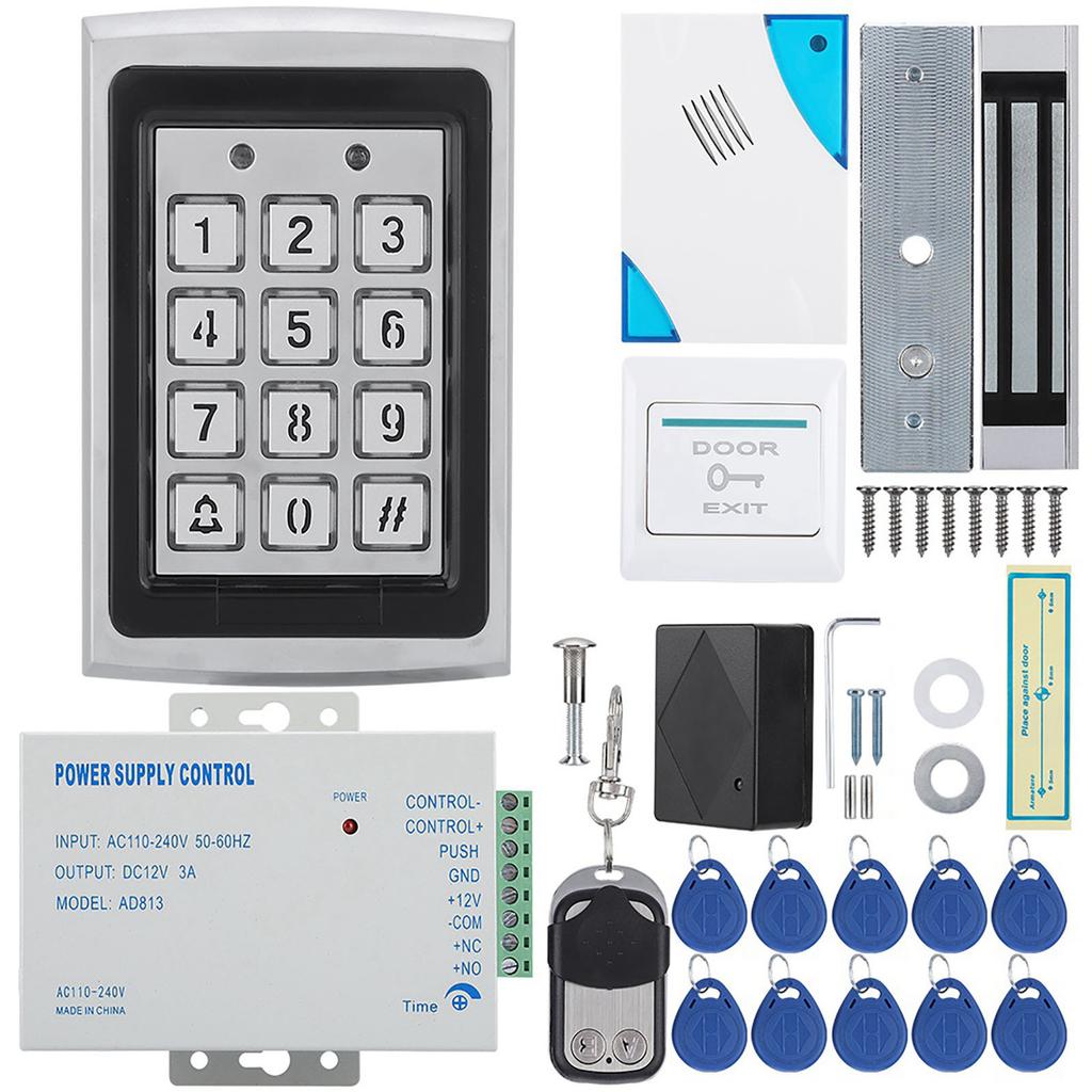 Electric Magnetic Door Lock Access Control Card Password Door Security System Kit