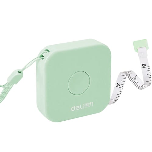 DELI 2m Soft Ruler Tape Measure with Automatic Card Positioning and One-Click Return, Accurate Measurements, Two Measurement Methods: Inches and Centi