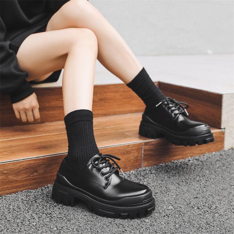 2024 новые мужские туфли трендовые кожаные туфли с большой головкой низкие туфли Martin универсальные повседневные кожаные туфли на платформе 59015-K