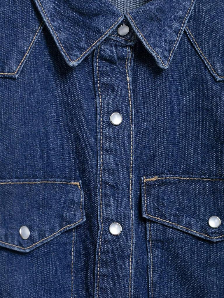 Женская мода весна 2025: Джинсовая рубашка европейского и американского стиля с длинными брюками