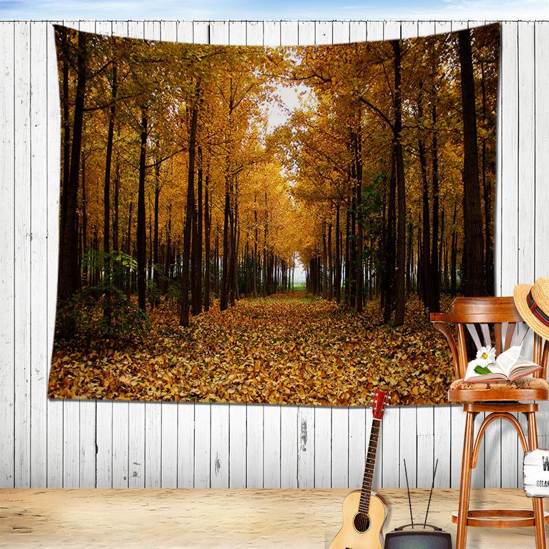 Скандинавский лес, проживание в семье, подвесная ткань, украшение комнаты, фон для окна, ткань, осенний ремонт общежития, пейзаж, гобелен