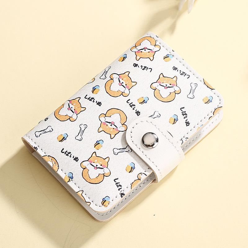 Cute Cartoon Women ID Credit Card Holder Bag Pu Leather Women Travel ID Bank Credit Card Holder Hasp Business Card Wallet Bags