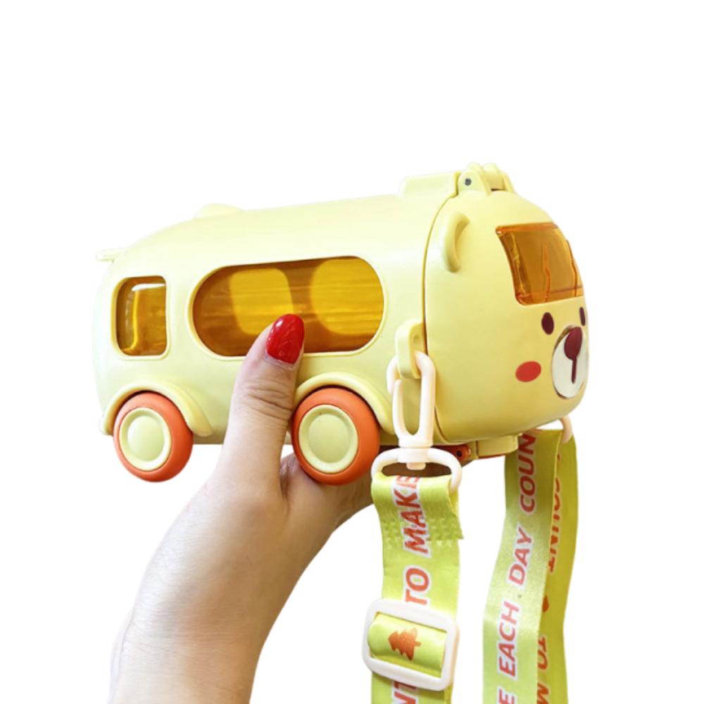 500ml Bus Plastic Water Bottle Cartoon Car Bear Design Water Cup Children Water Jug  Home Use