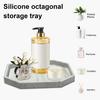 Small Silicone Bathroom Vanity Tray Countertop Soap Tray Waterproof Non-Slip Design Toilet Tank Desk Organizer Tray