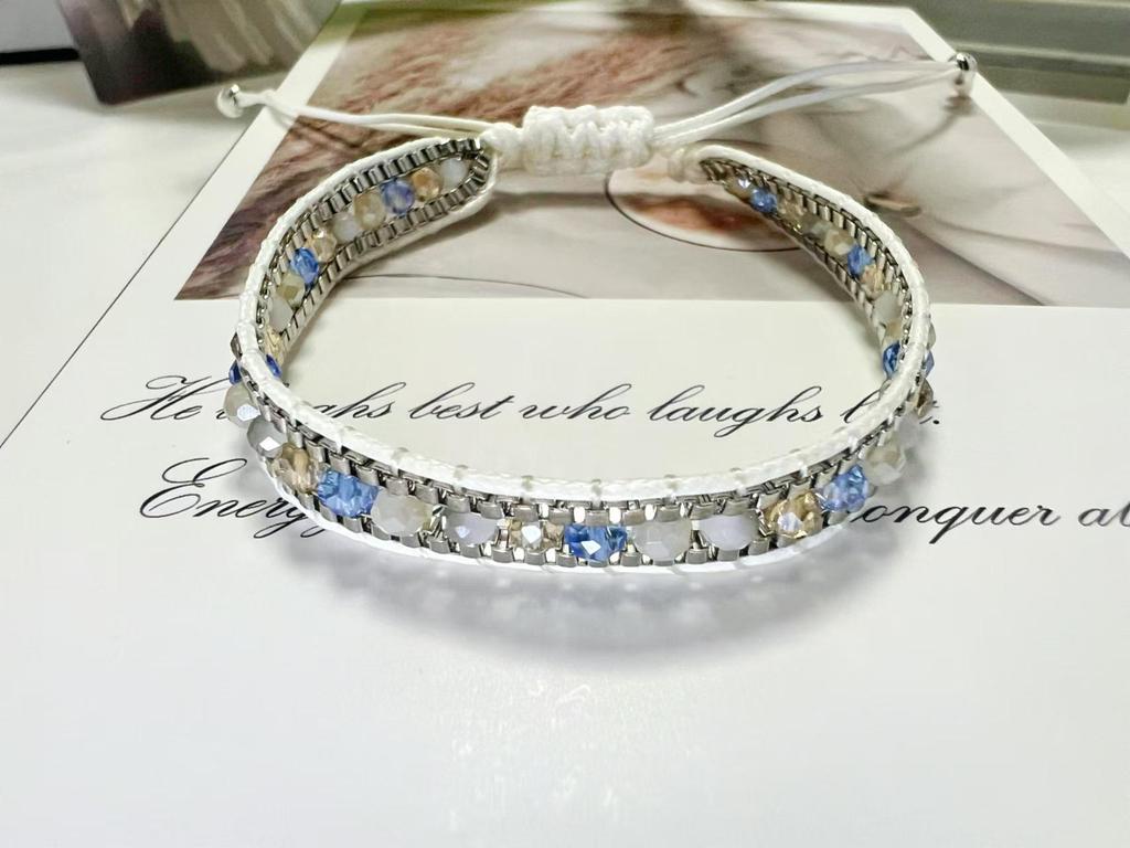 Европейский и американский плетеный вручную кристальный ретро этнический браслет дружбы для женщин