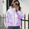 Модная женская яркая хлопковая куртка, куртка с капюшоном, теплая хлопковая куртка