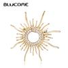 Big Flower Brooches For Women Gold Color Scarf Buckle Crystal Rhinestone Sunflower Brooch Pins Bridesmaid Accessories