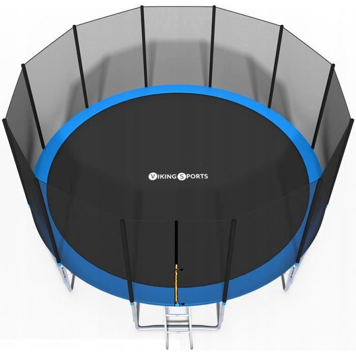 Trampoline - Bleu - 465 cm - Avec filet - Échelle - Jusqu'à 150 KG