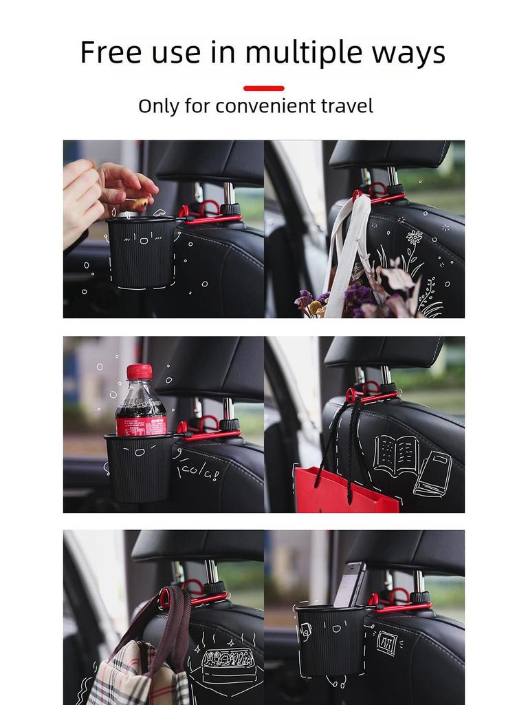 Creative Alloy Car Hook: Invisible Seat Back Storage for Car Interior.