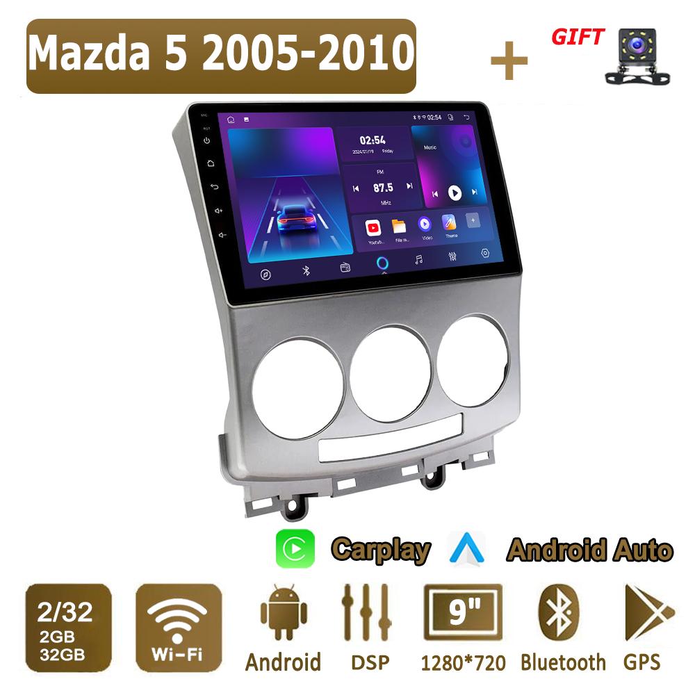 Android Carplay автомобильное радио для Mazda 5 2005-2010 мультимедийный проигрыватель головное устройство стерео GPS навигация BT WIFI 4+64 ГБ
