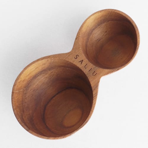 LOLO Wooden Measuring Spoons, Integrated Teaspoons, Coffee Measure | Short, Single Tablespoon (5ml/15ml)
