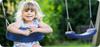 Swing FOR children garden bench board slat seat navy blue
