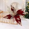 29cm Artificial Christmas Flower Velvet Christmas Tree Wreath Christmas Poinsettia  Xmas Party