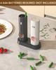 CIRCLE JOY Electric Pepper Grinder Battery Operated Pepper 70ml Washable Storage White LED Adjustable Easy Black and White Set, Mill, Container, Base,