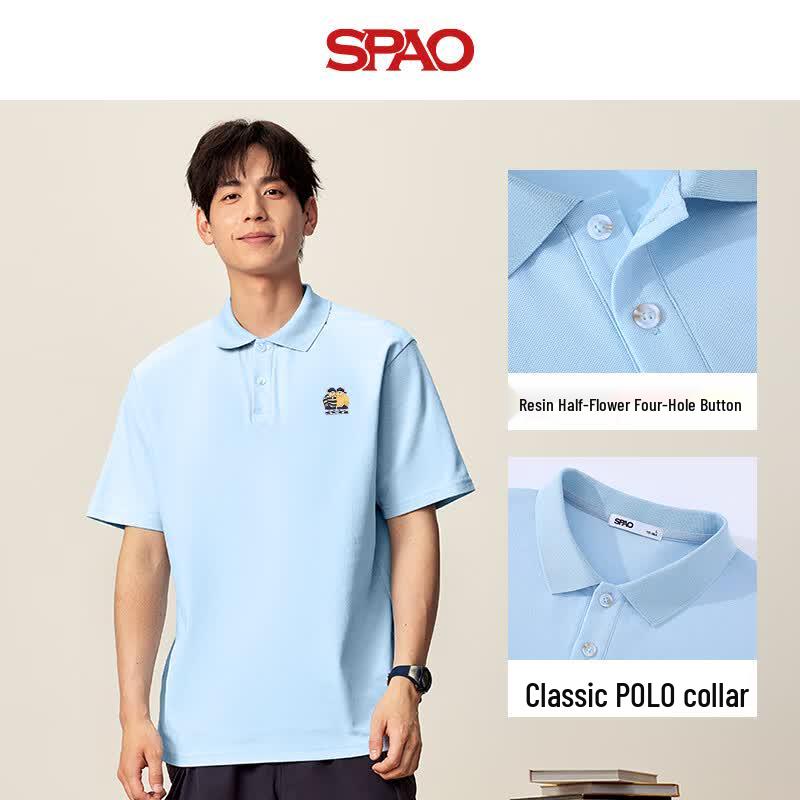 Мужская рубашка-поло SPAO с эффектом охлаждения и принтом мишек из пике