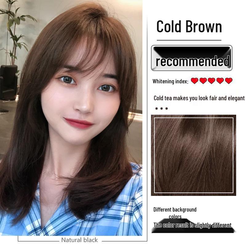 2026 Краска для волос: Серо-коричневый лен, цвет черного чая, с пользой для ухода за волосами