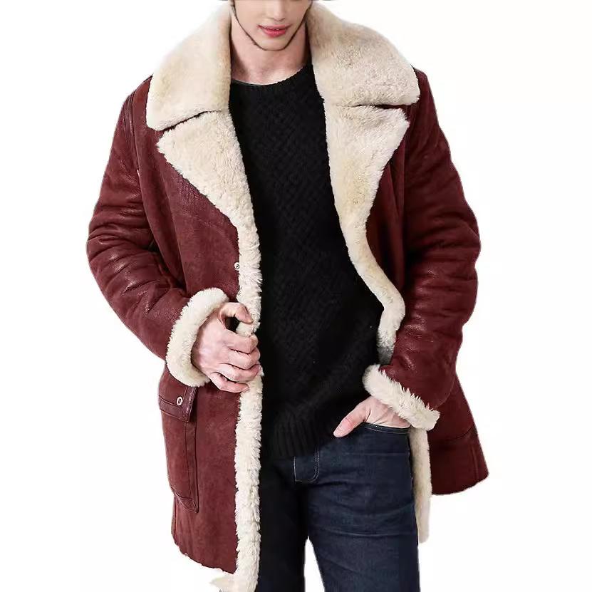Autumn and Winter Fur All-in-one Men's Coat Imitation Fur Coat European Style Jacket