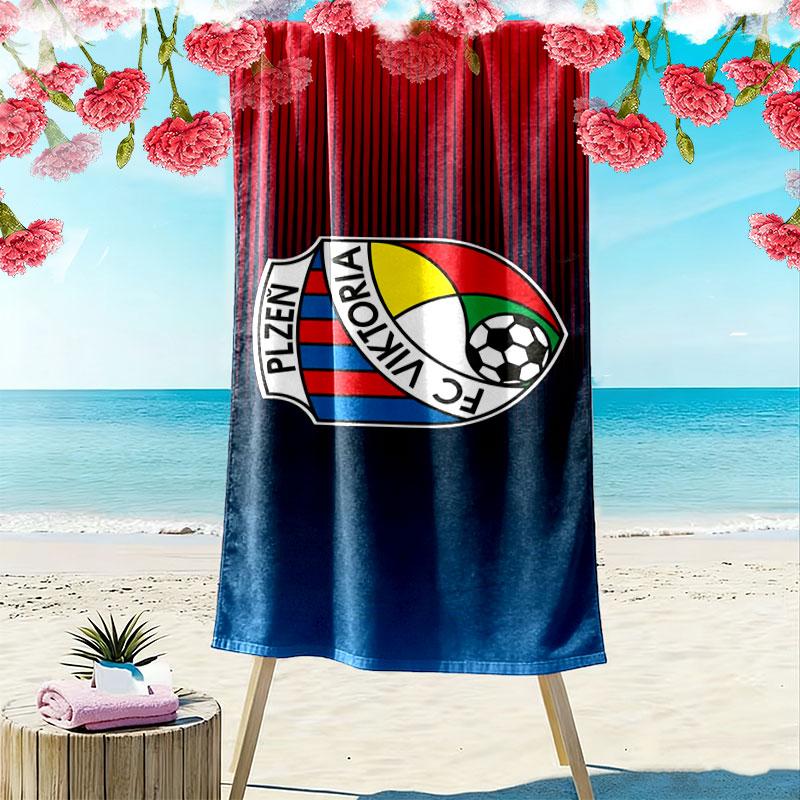 FC Viktoria Plzen Print Beach Towel, Large Soft Quick Dry Towel for Beach Camping Swimming