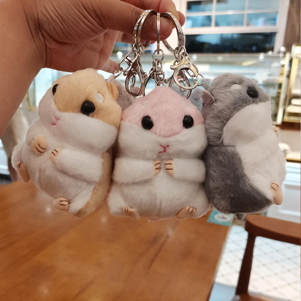 Милый хомяк автомобильный брелок кулон рюкзак маленькая подвеска кукла хомяк цепочка женская кукла плюшевые украшения автомобильный кулон ключ Chian