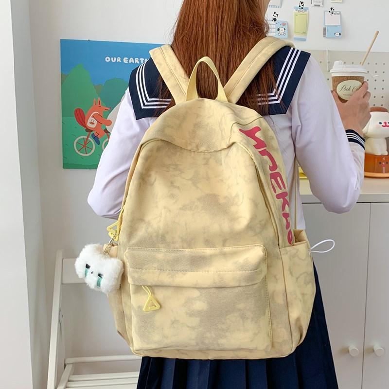 School bag Mori college student simple versatile backpack large capacity light commuter alphabet backpack