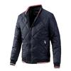 Men's Parkas Solid Color Stand Collar Diamond Lattice Zipper Male Jackets Autumn Winter Warm Coats Men Fashion Clothing