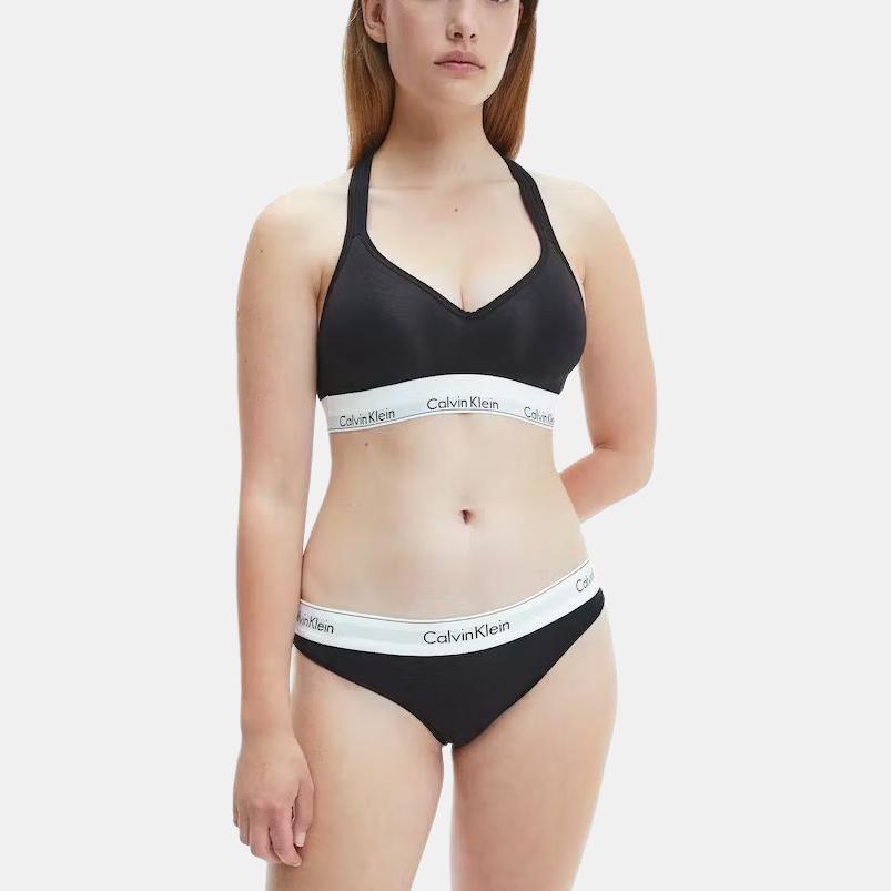 Calvin Klein Бюстгальтер без рукавов с цветным принтом и буквами Женское нижнее белье Черный QF1654-001