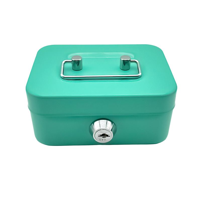Metal Cash Box Mini Safe Lock Box Money Bank Metal Coin Bank Security Box Sturdy Cash Portable For Kids Coin Collection