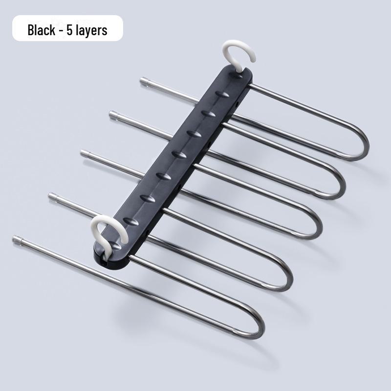 Multi-Layer Folding Pants Rack: Dual-Use, Horizontal & Vertical, Magic Storage Solution for Clothing